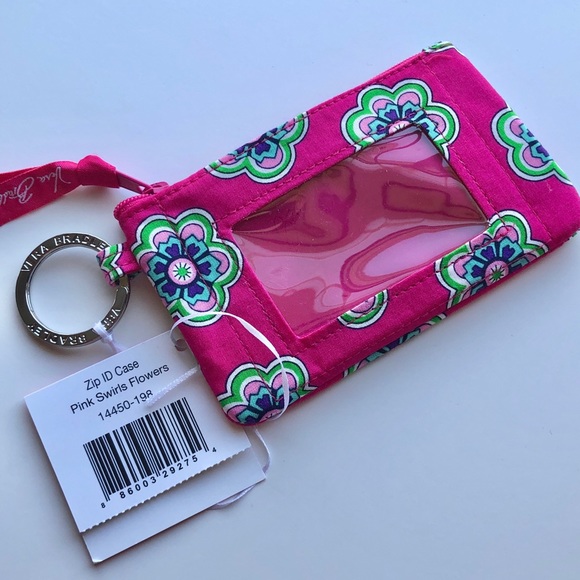 Vera Bradley Accessories - Vera Bradley Pink Swirls Zip ID Case NWT